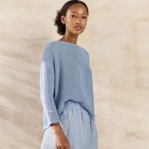 POETRY Rib-Stitch Linen Sweater in Bluebell 8